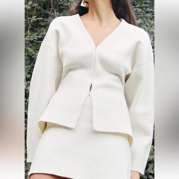 ZARA TAILORED KNIT CARDIGAN - Picture 2 of 7